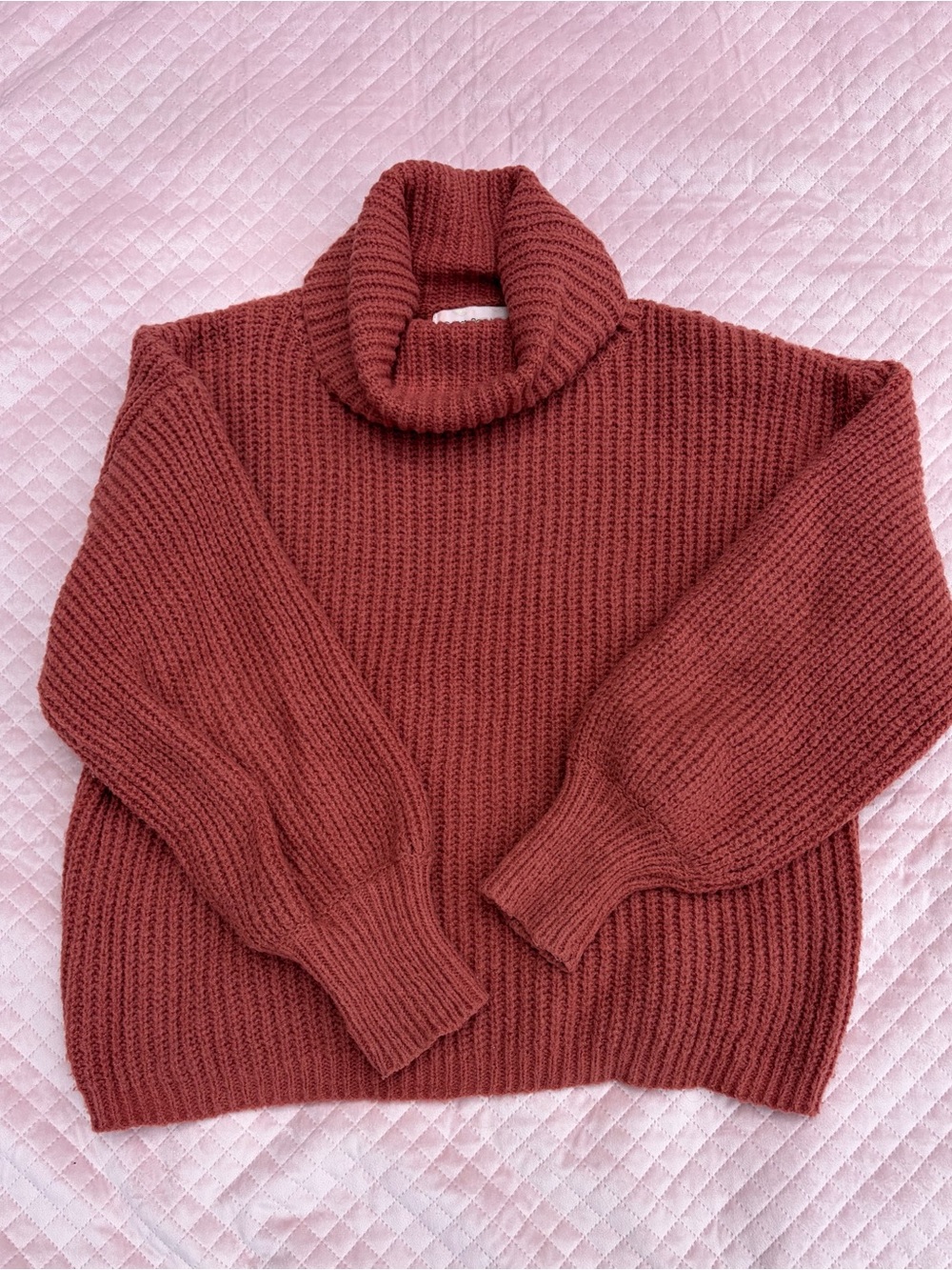 SWEET REPUBLIC - Cozy Women's Brick Red Turtleneck Sweater